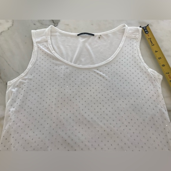 ELIE TAHARI WHITE CRYSTAL EMBELLISHED  MODAL TANK TOP SIZE XS NWOTS! - Picture 11 of 15
